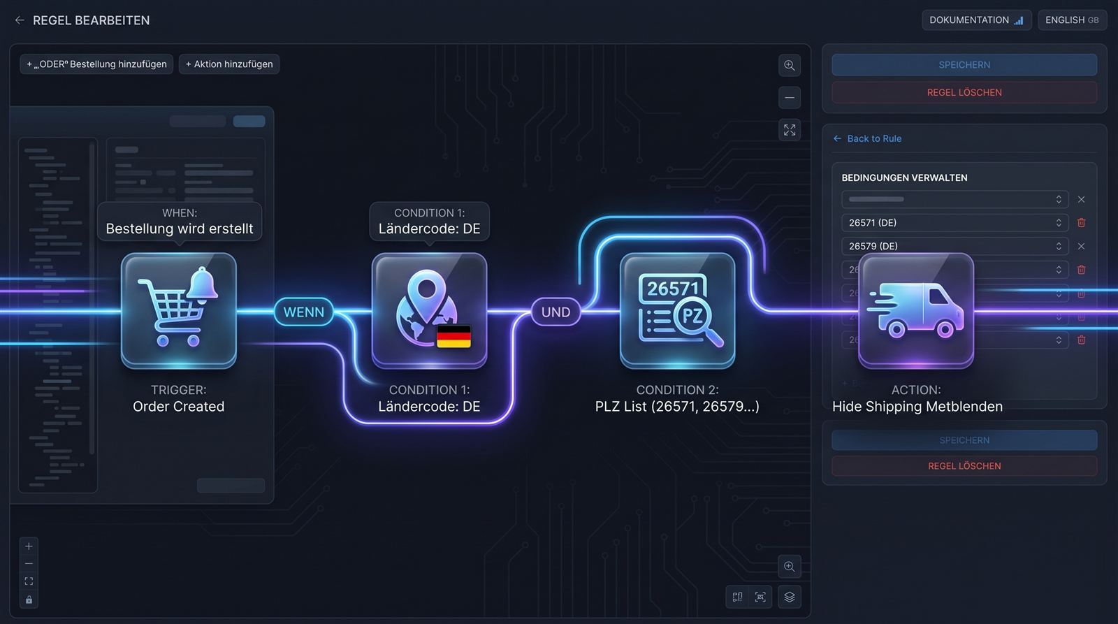 Smart Delivery Rule Builder Interface